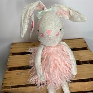 Cottontail Lane Pink Easter Bunny Ballerina Plush Weighted bottom NWT